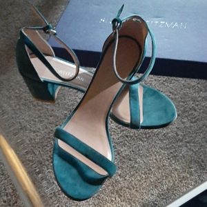 Stuart Weitzman tourquoise Nudist suede heels